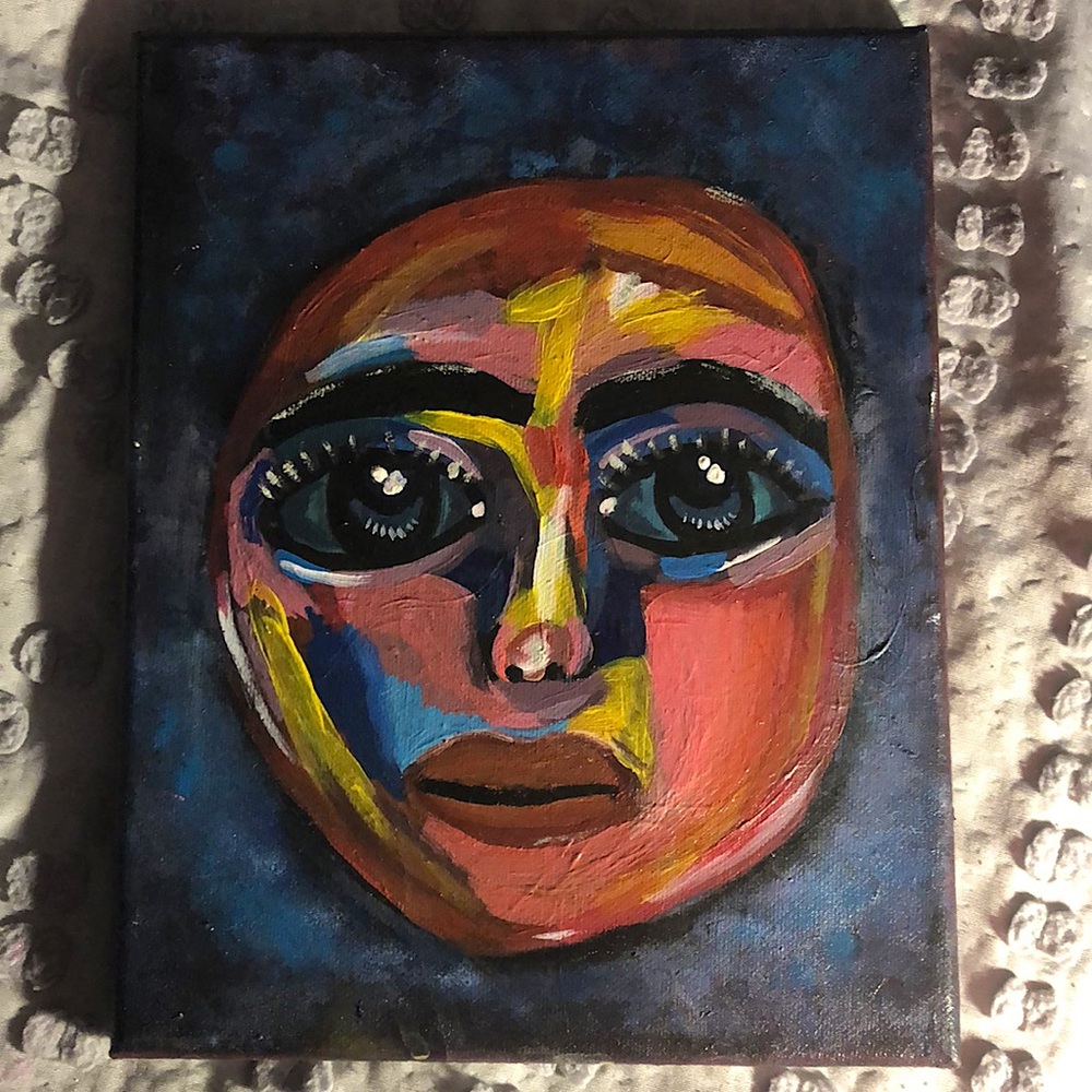 Abstract face painting 🎨 painted with acrylic paint